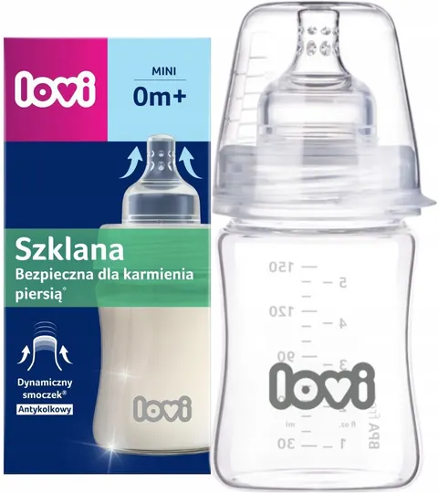 Lovi butelka do karmienia szklana dla niemowląt 150ml 0m+