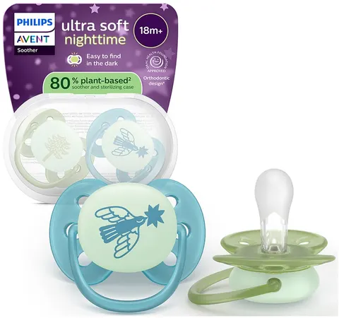 Philips Avent smoczek uspokajający ultra soft 18m+ 2szt Nighttime