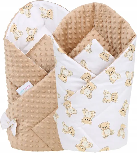 Babymam rożek becik niemowlęcy otulacz minky 80x80