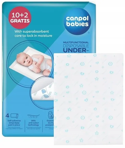 Canpol babies podkłady jednorazowe higieniczne wielofunkycjne 90x60cm 12szt