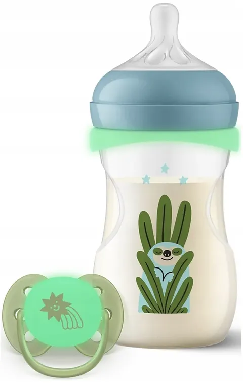 Philips Avent zestaw butelka + smoczek natural response nighttime SCD838/17