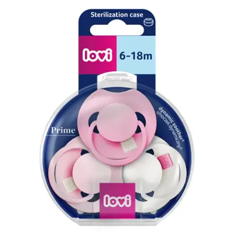 Smoczek dynamiczny Lovi Prime Tutti Frutti 6-18m 3szt Peony Pink