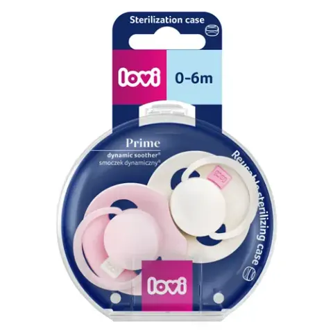 Smoczek dynamiczny Lovi Prime Tutti Frutti 0-6m 2szt Rose/Cream