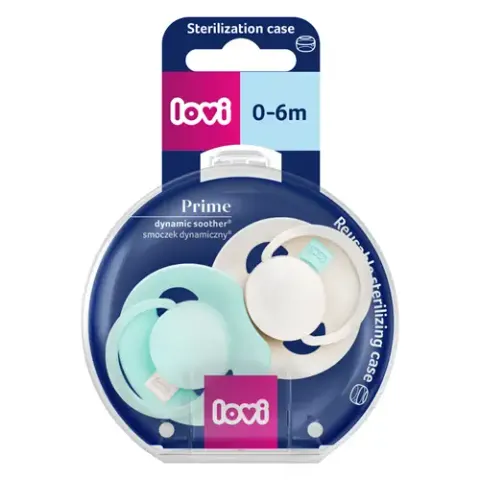 LOVI Prime Tutti Frutti Smoczek dynamiczny 0-6m 2 szt. Logoon/Mint Cream