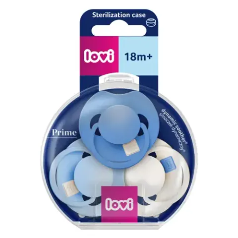 Smoczek dynamiczny Lovi Prime Tutti Frutti 18m+ 3szt Ultramarine