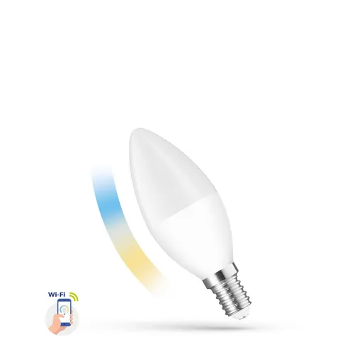 LED Świecowa 5W E-14 230V Cct+dim Wi-fi Spectrum Smart