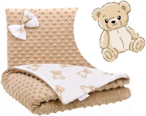 Babymam komplet do wózka minky kocyk + poduszka
