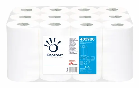 Ręczniki w roli mini 57,05 m celuloza 2 warstwy opak. 12 szt. Papernet 403780
