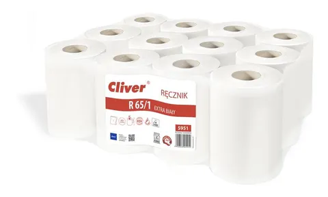Ręcznik biały cliver mini 2w 65m a1/12 5951