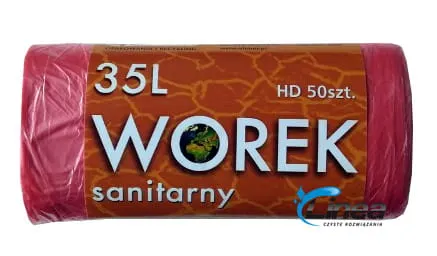 Worki na śmieci 35L HDPE czerwone rolka 50 szt.