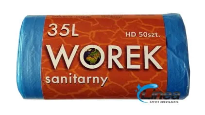 Worki na śmieci 35L HDPE niebieskie rolka 50 szt.