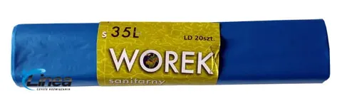 Worki na śmieci mocne 35L LDPE niebieskie rolka 20 szt.
