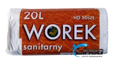 Worki na śmieci 20L HDPE białe rolka 50 szt.