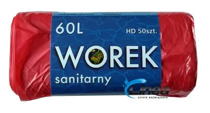 Worki na śmieci 60L HDPE czerwone rolka 50 szt.