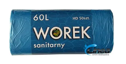Worki na śmieci 60L HDPE niebieskie rolka 50 szt.