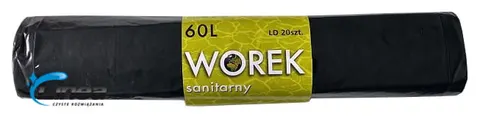 Worki na śmieci mocne 60L LDPE czarne rolka 20 szt.
