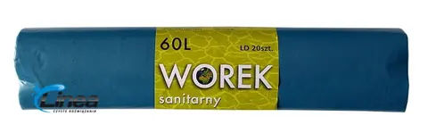 Worki na śmieci mocne 60L LDPE niebieskie rolka 20 szt.