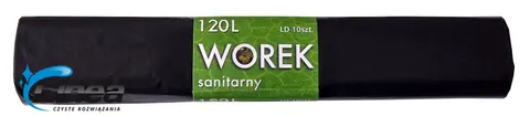 Worki na śmieci mocne 120L LDPE czarne rolka 10 szt.