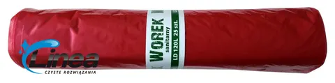 Worki na śmieci mocne 120L LDPE czerwone rolka 25 szt.