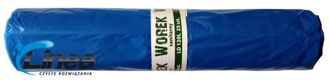 Worki na śmieci mocne 120L LDPE niebieskie rolka 25 szt.