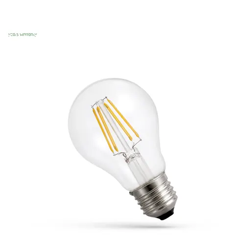 LED GLS E-27 230V 3,8W COG A-class WW Clear Spectrum 5 lat Gwarancji