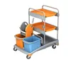 Wózek serwisowy dwuwiadrowy (2x20L) z prasą i półkami Splast TSS-0013