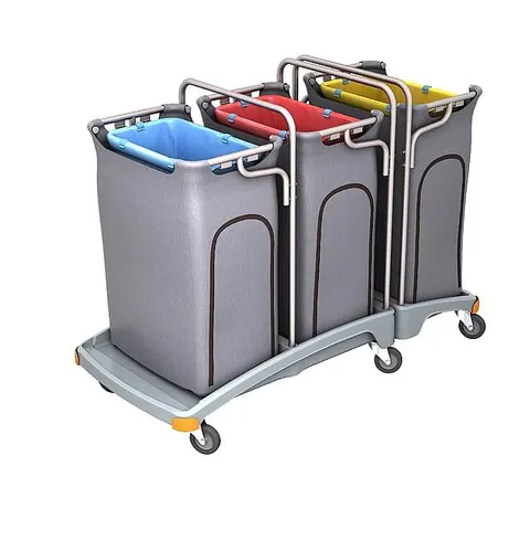 Potrójny wózek na odpady z workami osłonowymi 3x120L Splast TSO-0011