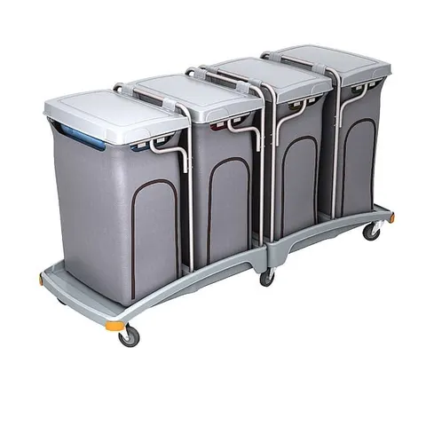 Poczwórny wózek na odpady z pokrywami i workami osłonowymi 4x120L Splast TSO-0016