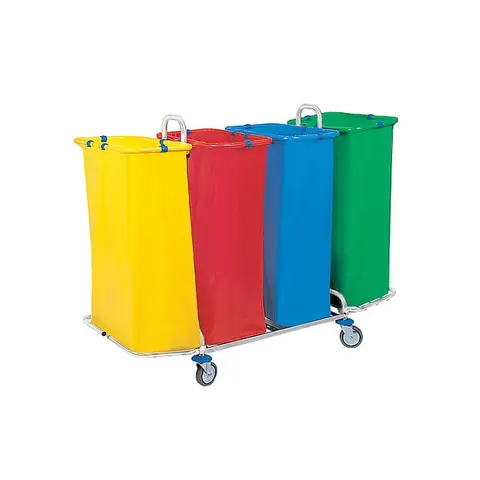 Poczwórny wózek na odpady chromowany 4x120L Splast ODP-0005