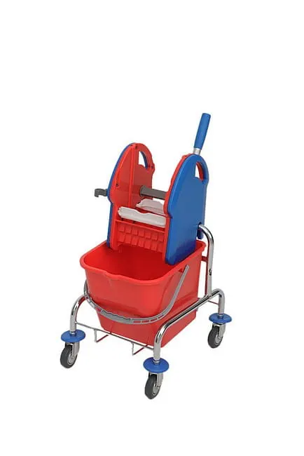 Wózek do sprzątania chromowany, jednowiadrowy 20L z prasą Splast WCH-0022
