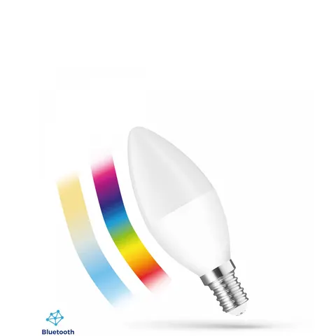 LED Świecowa 4,9W E-14 230V Rgbw+cct+dim BTM Spectrum Smart Easy Smart