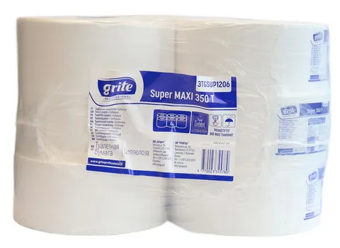 Papier toaletowy maxi jumbo 350 m celuloza 2 warstwy opak. 6 szt. grite Super 350T