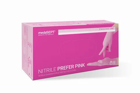 Rękawice nitrylowe różowe Nitrile Prefer Pink „L” opak. 100 szt.