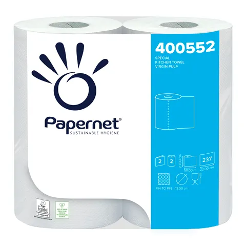 Ręczniki kuchenne 58 m celuloza 2 warstwy opak. 18 szt. Papernet 400552