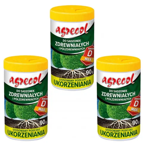 AGRECOL Nawóz ukorzeniający DO SADZONEK ZDREWNIAŁYCH I PÓŁZDREWNIAŁYCH 90 g, pakiet 3 opakowań