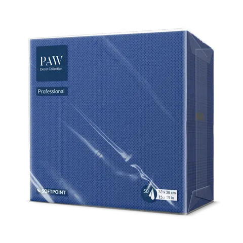 Serwetki Softpoint 38 x 38 cm granatowe celuloza punta 2 warstwy składane ¼ opak. 50 szt.