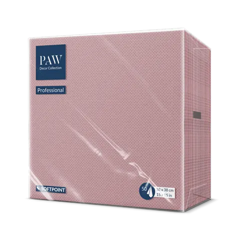 Serwetki Softpoint 38 x 38 cm brudny róż celuloza punta 2 warstwy składane ¼ opak. 50 szt.