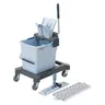 Wiadro na kółkach z prasą i mopem płaskim Vileda UltraSpeed Pro Single Bucket Starter Kit 25L