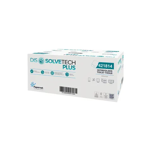 Papier toaletowy w listkach celuloza 2 warstwy opak. 8960 szt. Papernet Dissolve Tech Plus 421814