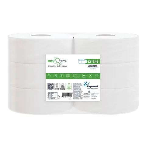 Papier toaletowy maxi jumbo 247 m celuloza 2 warstwy opak. 6 szt. Papernet Bio Tech 421346