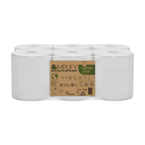 Ręczniki w roli maxi 90 m celuloza 2 warstwy opak. 6 szt. Papernet Simplify 423145