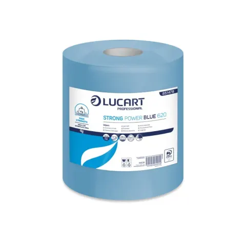 Czyściwo papierowe 236 m celuloza, niebieskie 3 warstwy opak. 1 szt. Lucart Strong Power Blue 620 851478
