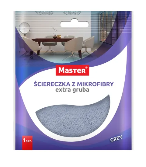 Ścierka z mikrofibry extra gruba szara Master 40x40 cm