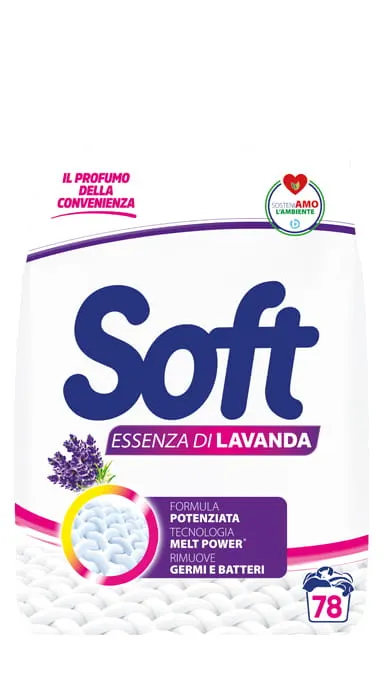 Soft Lavanda - Proszek do prania o zapachu lawendy - (3,9 kg - 78 p)