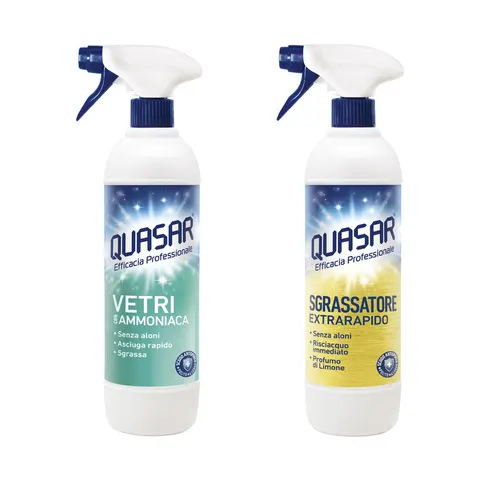 Quasar Vetri Amoniak + Quasar Sgrassatore Universale (2 x 580ml)