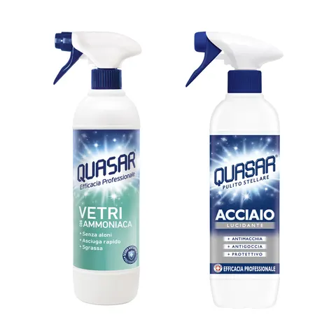 Quasar Vetri Amoniak + Quasar Acciaio (2 x 580ml)