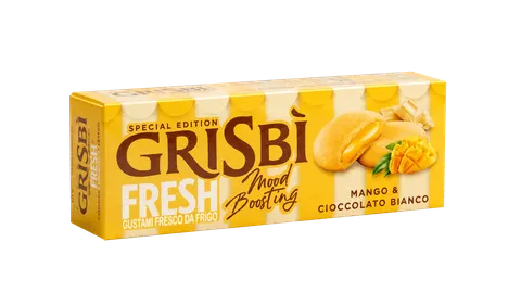 Grisbi Fresh Mango Cioccolato - biszkopty z nadzieniem mango i biała czekolada (112g)