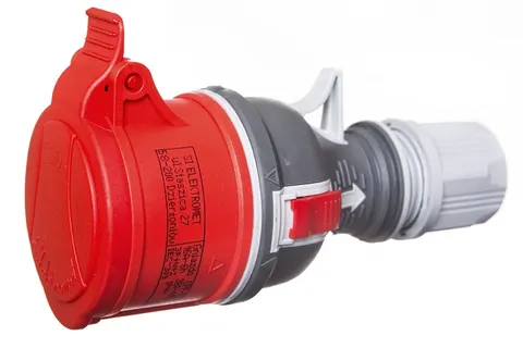 Gniazdo przenośne 16A 5P (3P+N+Z) 400V TWIST IP44 czerwone, GPP 16/5; 921870 ELEKTROMET