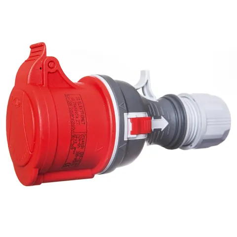 Gniazdo przenośne 32A 4P (3P+Z) 400V TWIST IP44 czerwone, GPP 32/4; 921876 ELEKTROMET