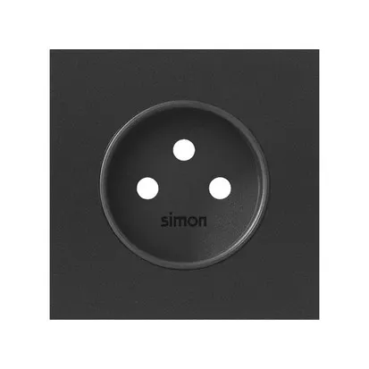 SIMON100 Panel pojedynczy, 1 gniazdo zasilające; czarny mat